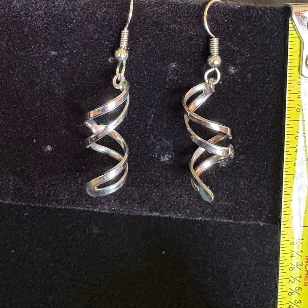 Silver Spiral Earrings